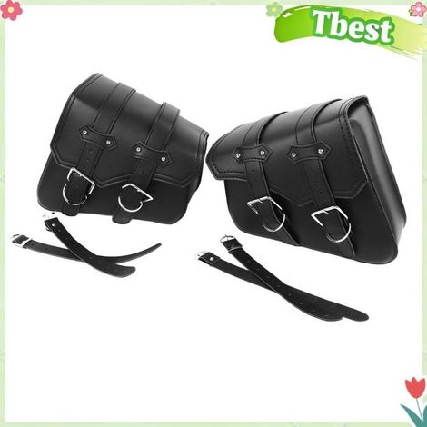 Sac de Selle de Moto, 2 Pièces en Cuir PU, Rangement étanche de Grande capacité avec Sangles Réglables, pour Motos (1/4)