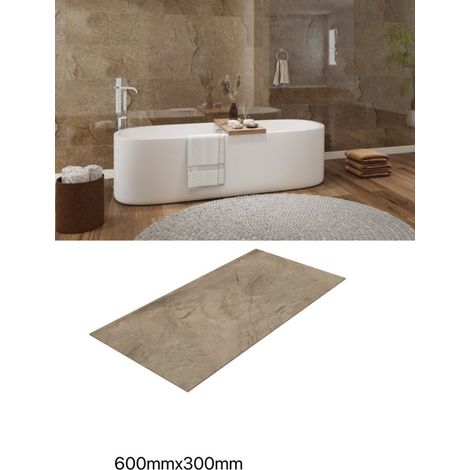 TRADE SHOP - Rivestimento Parete Effetto Pietra Beige 600x300 Mm Pannello Decorativo Bagno -