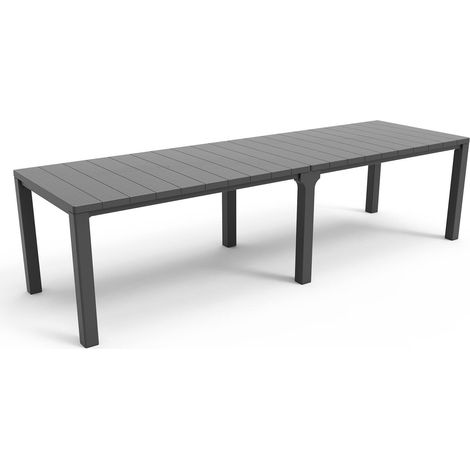 Table d'extérieur Brossard, 12 places, résistant aux UV, 90x294x75h cm, noir anthracite