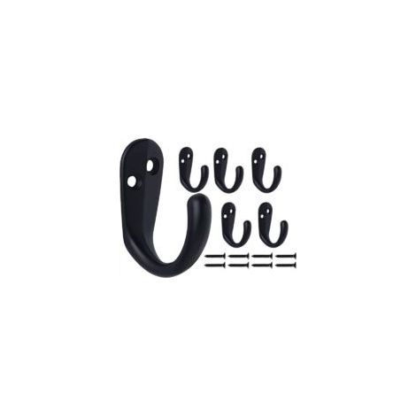 Ganci appendiabiti neri, 6 robusti ganci da parete in metallo stile vintage, ganci autoportanti adatti per casa, ingresso, cucina, camera da letto, bagno, garage. - Crezuo