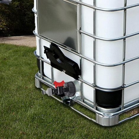 Réservoir d'eau IBC S60x6 1000 l avec raccord pour seau et tuyau d'arrosage (réservoir seul) (1/3)