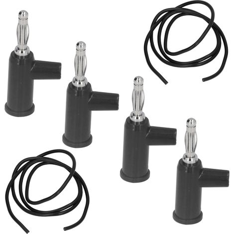 Set mit 10 Paar 4-mm-Bananenstecker-Messleitungen, 1 mm² Drähte für elektrische Messungen, schwarz, Stecker, professioneller Einsatz (1/5)