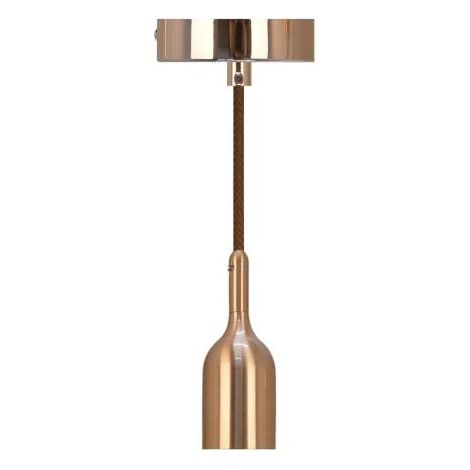 Kit Suspension E27 Cuivre 1,5m - Câble Textile et Cache Douille Métal - Gamme "Luxurious Bell"