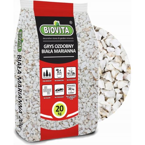 Grava decorativa blanca Marianna de 8-16 mm, 20 kg