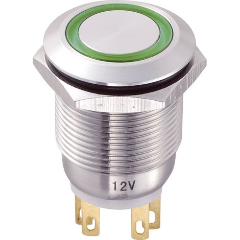 TRU COMPONENTS TC-8904664 Vandalismusgeschützter Drucktaster 250 V/AC 5 A 1 x Aus/(Ein) tastend Grü (1/3)