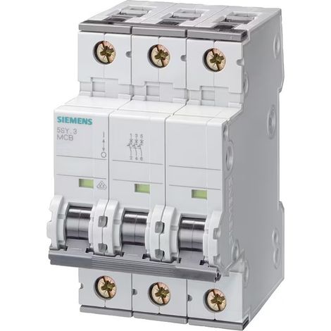 Interruttore magnetotermico 3 poli 400V 6kA Tipo C 63A Siemens 5SY63637
