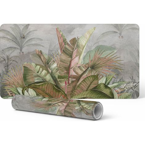 Alfombrilla para rat贸n y teclado con dise帽o de jungla tropical, 100x50 cm.