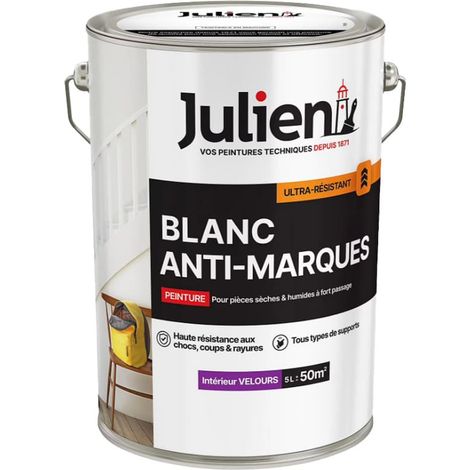 Peinture Blanc Anti-Marques Julien Blanc Velours 5 L (1/2)