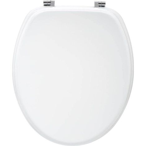 Abattant WC en Bois "Luxe" 43cm Blanc (1/3)