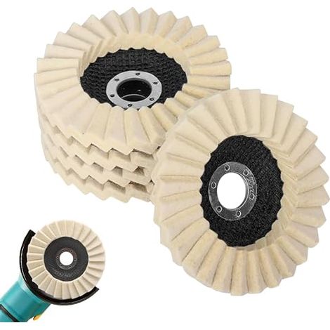 Polishing Disc 125 mm, Felt for Grinder, Wool Drill Metal Wood Stone Marble (1/2)