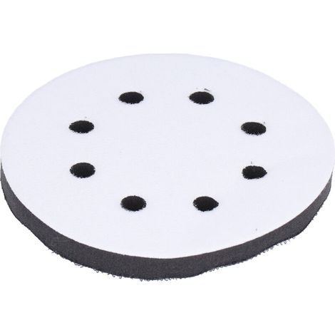 Disque de ponçage 5 pouces 8 trous en mousse douce haute densité avec bande auto-agrippante pour plateau de ponceuse (1/5)