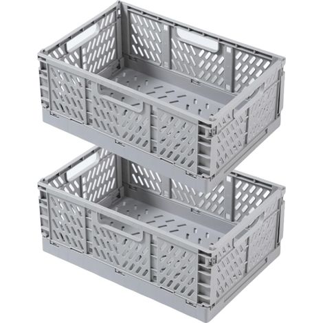 4 Caisse Pliable,Poignée,Plastique ABS,Rangement,Bureau Cuisine Chambre