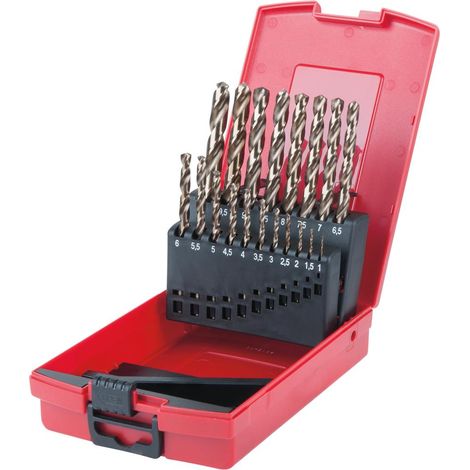 Kstools – Coffret de forets HSS-G Co 5 – 19 pièces 1-10mm – Alliage acier au cobalt haute performance – Pour perçage métal et plastiques (1/2)
