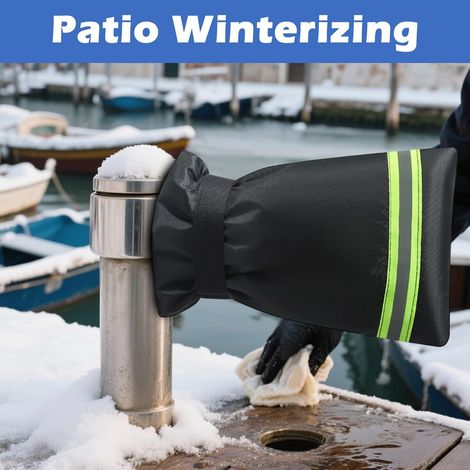 Funda aislante de 3 piezas para grifos exteriores, protección contra el invierno y las heladas, aislamiento térmico reforzado, resistente al frío e impermeable, ideal para el jardín. (1/4)