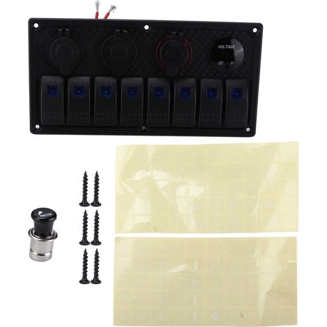 Autocollants lumineux multifonctions pour voiture, stickers lumineux interrupteur relais décoration, étiquettes panneau circuit, autocollants bouton rocker (1/5)