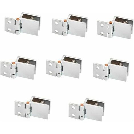 8pcs Glass Door Hinges 5mm 8mm Adjustable Single Clamp Cabinet Hinges Glass Door Hinges Wall Mounted (1/5)