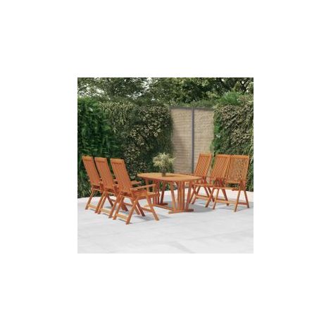 Ensemble à manger de jardin 7 pcs Bois d'eucalyptus massif (1/5)