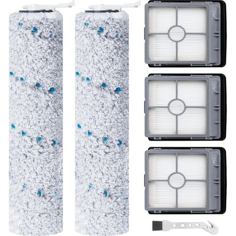 CYRILL - Rullo spazzola di ricambio e filtro HEPA per aspirapolvere BISSELL CrossWave X7 Plus Cordless Pet 2955N, 3479N, 2 rulli spazzola, 3 filtri HEPA, 1 spazzola per la pulizia (1/5)