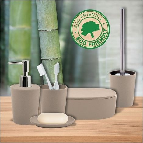 Set de 5 accesorios de baño en Fibra de Bambú TAKEO Topo Spirella