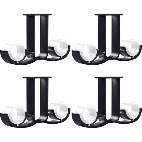 Gardinenhalterungen – Deckenmontage – Schwarzes Metall – Für Doppelgardinenstangen – 4er-Pack (1/5)