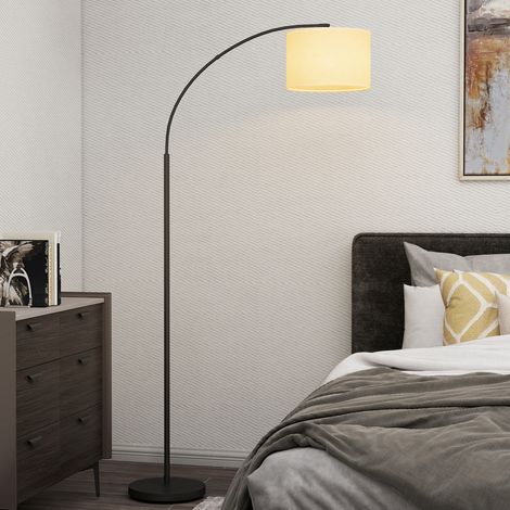 Lampadaire comprenant télécommande abat-jour réglable 11 température de couleurs et 11 niveaux de luminosité minuterie noir