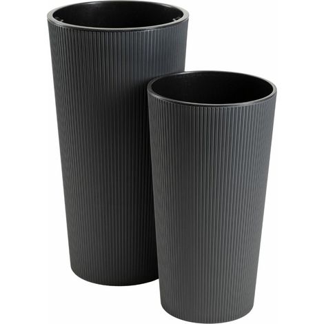 Set di 2 vasi da fiori URBANIKA ECO color antracite.