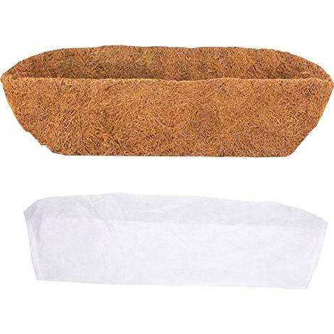 Lot de 2 doublures de bac en fibre de coco absorbante de 61 cm (24 pouces) pour paniers suspendus, idéales pour la culture de plantes et de fleurs dans le jardin. (1/5)