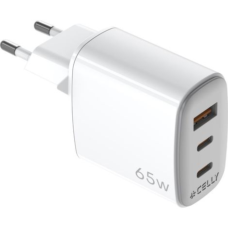 CARGADOR GAN 1USB 2USBC 65W WH