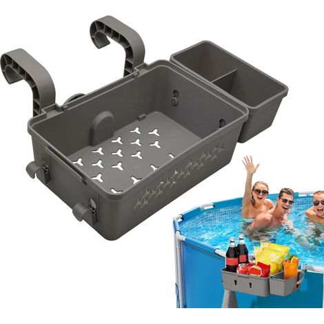 Panier de rangement pour piscine hors sol (1 pièce), accessoire pour piscine, porte-gobelet, support de rangement pour piscine (1/5)