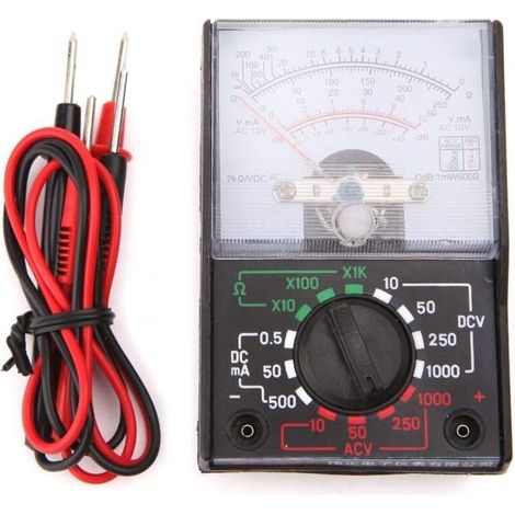 Multimètre analogique AC/DC – Plage de tension 0-1000V – Courant 0-500mA – Ohmmètre x1K – Décibels -20 à +22dB (1/5)