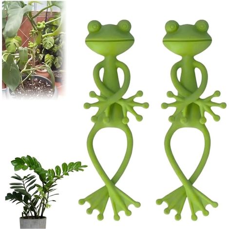 Set mit 3 niedlichen und stabilen grünen Frosch-Pflanzenständern für Topfpflanzen, Sukkulenten, Gartendekoration, lustiges Geschenk