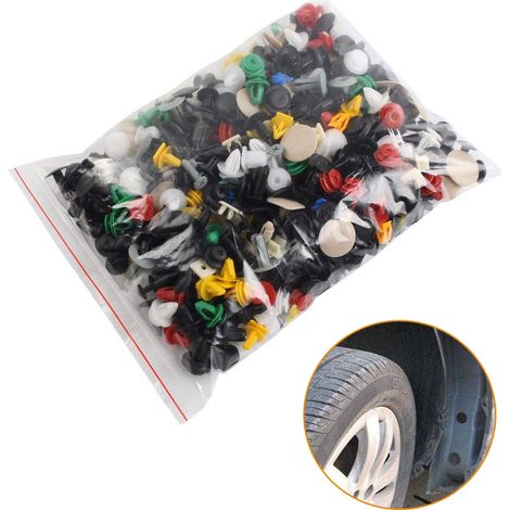 Lot de 100 attaches mixtes universelles pour voiture, clips de fixation pare-chocs, portière, panneau et garde-boue (1/5)