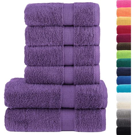 Ensemble de serviettes de qualité supérieure SOLUND 6pcs violet CFW186610 (1/5)