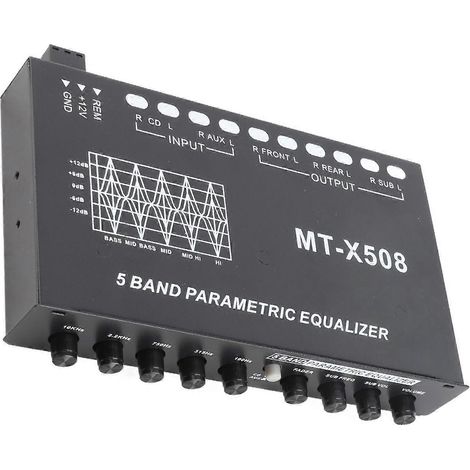 Auto-Audio-Equalizer, einstellbar, 5 Bänder, präzise Abstimmung, Frequenzweiche, Verstärker, grafischer Equalizer