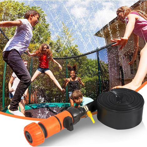 Tuyau d'arrosage en PE - arroseur pour trampoline de 12 m avec adaptateurs et 30 sangles de fixation - pour jouets d'extérieur (1/5)