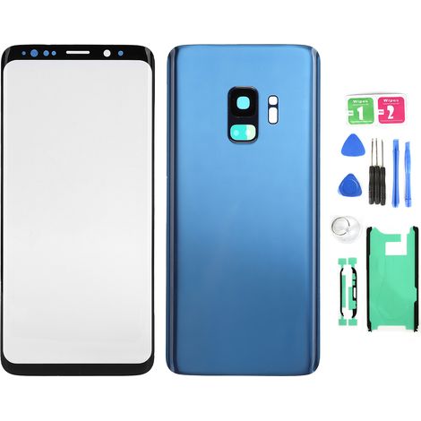 Coque de verre arrière et écran avant de remplacement pour Samsung Galaxy S9 G960 - Bleu (1/5)