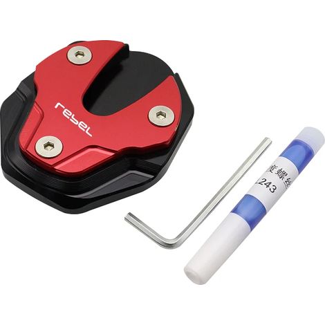 (Rouge) Béquille latérale de moto, extension de support compatible avec HONDA REBEL CM 300 500 CM300 CMX300 CMX500, en alliage d'aluminium maxpower (1/4)