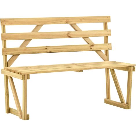 Banc de jardin en bois de pin imprégné vert pour extérieur et terrasse 120 cm - PANGIVO (1/5)