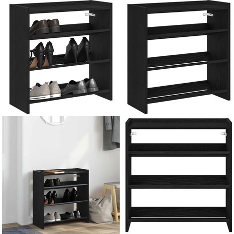 vidaXL Étagère à chaussures noir 60x25x62 cm bois d'ingénierie (1/5)