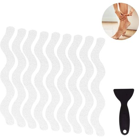 24 pièces de patins antidérapants, bandes adhésives antidérapantes pour douche, baignoire, autocollants transparents et antidérapants pour escaliers et fond de baignoire (1/4)