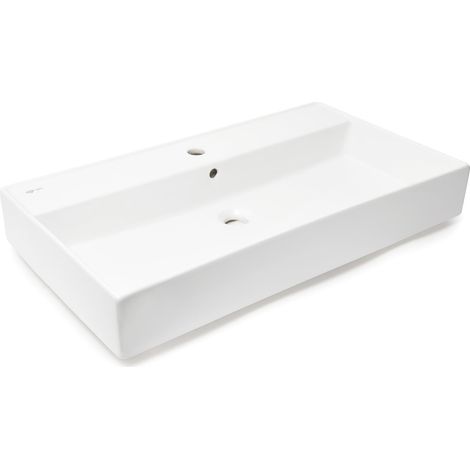 Swiss Aqua Technologies SAT Infinitio lavabo 80,5x46,5 cm foro centrale per miscelatore (SATINF8046) (1/2)
