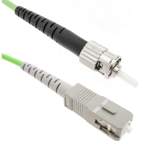 BeMatik - Câble à fibre optique OM5 multimode simplex 50µm/125µm ST/PC à SC/PC 100Gb de 2 m (1/5)