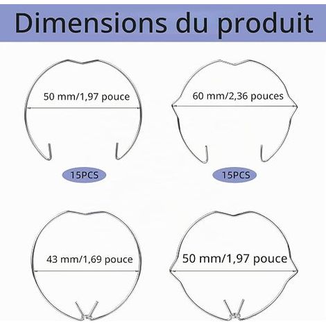Anneaux de Fixation de Lampe pour Spot MR16 GU10 Led de 50mm, MR16 GU10 Pince de Fermeture, Anneaux de Fixation de Lampe 2 Styles (1/4)