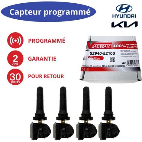 Pacchetto di 4 sensori TPMS programmati Hyundai/Kia 52940-CG100 52940-E2100 433 MHz - Ioniq6/7 Staria Santa Fe Niro EV