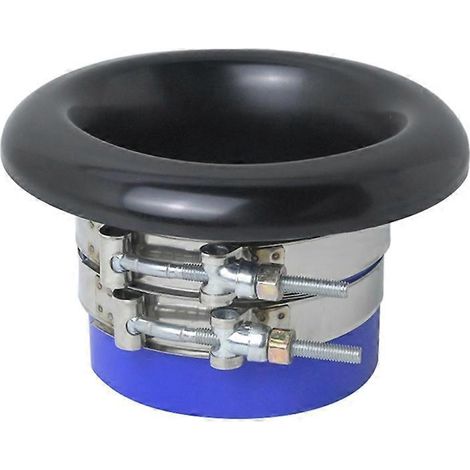 1. Schwarzes 4-Zoll-Modell: Turbohorn aus Aluminium für getunte Fahrzeuge, schnelle und einfache Montage. (1/4)
