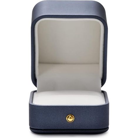 One Piece Jewelry Box-Bleu Cuir Anneau Boucles D'oreilles Collier Bracelet Pendentif Boîte De Rangement-7.57.55cm (1/2)