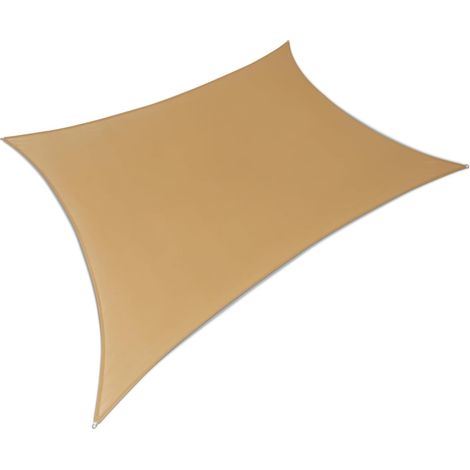 Amazon Basics Sonnensegel für Terrasse und Garten mit UV-Schutz, blockiert schädliche UV-Strahlen, Edelstahl-D-Ringe für sichere Befestigung und Stabilität, bietet viel Schatten, 3 x 4 m, Sandfarben (1/4)