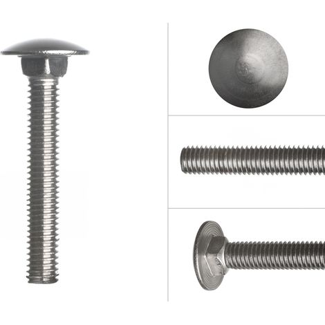 Schlossschrauben Edelstahl M6 x 45 mm - 50 Stück