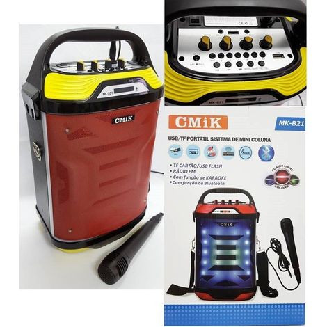 TRADE SHOP - Cassa Hifi Altoparlante Portatile Bluetooth Con Microfono E Telecomando Mp3 Usb -