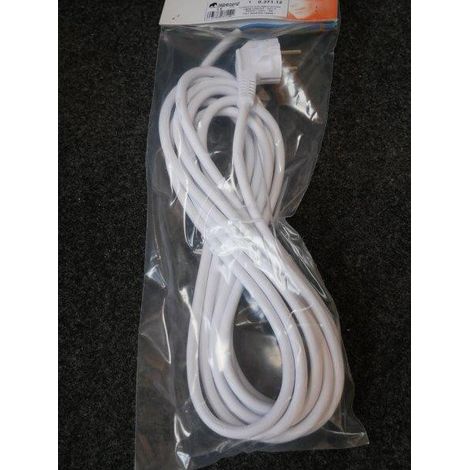 Cordon d'alimentation avec fiche 2P+T 16A longueur 5m cable 3G1.5 blanc (1/2)